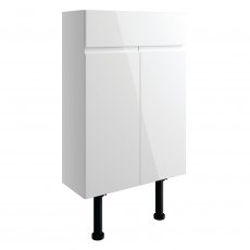 Signature Bergen Floor Standing 2-Door Vanity Unit 500mm Wide - White Gloss
