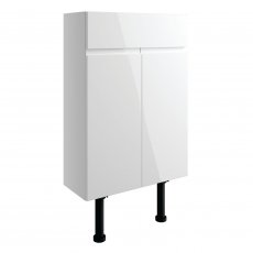 Signature Bergen Floor Standing 2-Door Slim Vanity Unit 500mm Wide - White Gloss