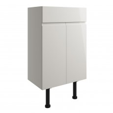 Signature Bergen Floor Standing 2-Door Vanity Unit 500mm Wide - Pearl Grey Gloss