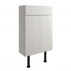 Signature Bergen Floor Standing 2-Door Slim Vanity Unit 500mm Wide - Pearl Grey Gloss