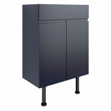 Signature Bergen Floor Standing 2-Door Vanity Unit 600mm Wide - Matt Indigo Blue