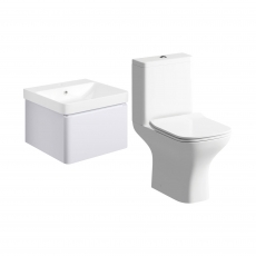 Signature Celeste Bathroom Suite with Wall Hung Vanity Unit 500mm Wide - Matt White