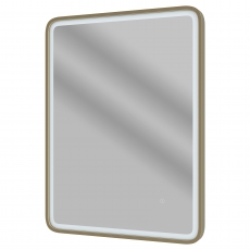 Signature Daisy Front-Lit LED Bathroom Mirror with Demister Pad 800mm H x 600mm W - Brushed Bronze