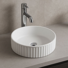 Signature Deco Round Countertop Basin 400mm Wide 0 Tap Hole - White