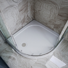 Signature Deluxe Quadrant Shower Tray with Waste 800mm x 800mm - White