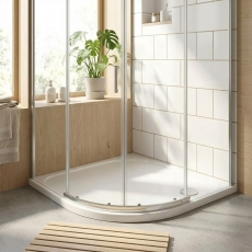 Signature Deluxe 45mm Stone Resin Offset Quadrant Shower Tray