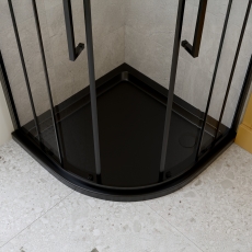 Signature Dusk Matt Black 40mm Quadrant Shower Tray (inc Black Waste)