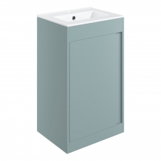 Signature Helsinki Floor Standing 1-Door Vanity Unit with Basin 510mm Wide - Matt Sea Green