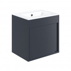 Signature Helsinki Wall Hung 1-Door Vanity Unit with Basin 510mm Wide - Matt Indigo Blue