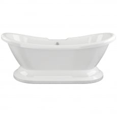 Signature Empress Freestanding Roll Top Bath with Base 1760mm x 700mm - 2 Tap Hole