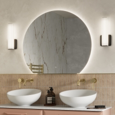Signature Enzo Round Back-Lit LED Bathroom Mirror with Demister Pad 500mm H x 600mm W
