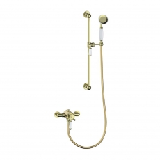 Signature Eternal Traditional Concentric Single Outlet Exposed Shower Valve with Shower Kit - Brushed Brass