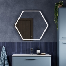 Signature Fabio Hexagonal LED Bathroom Mirror with Demister Pad 693mm H x 785mm W