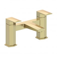 Signature Geo Bath Filler Tap Pillar Mounted - Brushed Brass