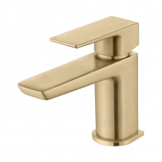 Signature Glide Cloakroom Mono Basin Mixer Tap Single Handle with Waste - Brushed Brass