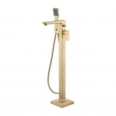 Signature Glide Freestanding Bath Shower Mixer Tap with Shower Kit - Brushed Brass