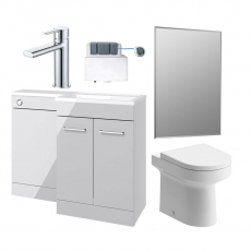Signature Gothenburg Bathroom Suite with RH Combination Unit 1000mm Wide - Grey Gloss