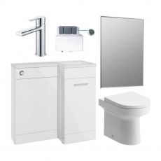 Signature Gothenburg Bathroom Suite with RH Combination Unit 900mm Wide - Gloss White