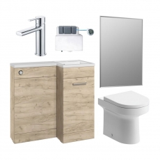 Signature Gothenburg Bathroom Suite with RH Combination Unit 900mm Wide - Oak