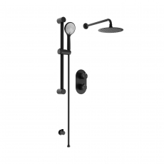 Signature Impact Thermostatic Dual Concealed Mixer Shower with Shower Kit + Fixed Shower Head - Black
