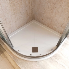 Signature Harbour Anti-Slip Quadrant Shower Tray 25mm High with Waste 900mm x 900mm - White