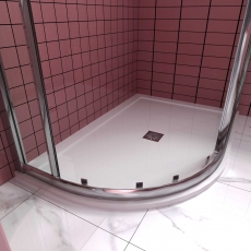 Signature Grade Offset Quadrant Shower Tray with Waste 1200mm x 800mm - Right Handed