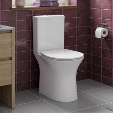 Signature Indus Rimless Open Back Close Coupled Toilet (inc Soft Close Slim Seat)