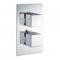 Signature Kuba Thermostatic Square 1 Outlet Concealed Shower Valve Dual Handle - Chrome