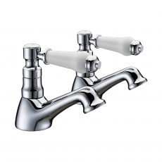 Signature Hampstead Bath Taps Pair Pillar Mounted - Chrome