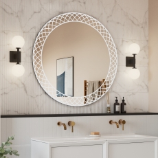 Signature Luigi Round LED Bathroom Mirror with Demister Pad 600mm Diameter