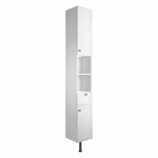 Signature Malmo Floor Standing 2-Door Tall Unit 300mm Wide - Satin White Ash