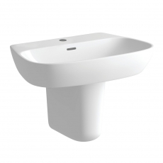 Signature Maya Basin and Semi Pedestal 600mm Wide - 1 Tap Hole