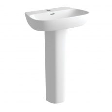 Signature Maya Basin and Full Pedestal 600mm Wide - 1 Tap Hole