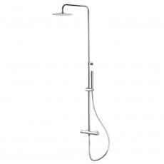Vema Thermostatic Round Bar Mixer Shower with Shower Kit + Fixed Head - Chrome
