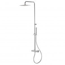 Vema Thermostatic Square Bar Mixer Shower with Shower Kit + Fixed Head - Chrome