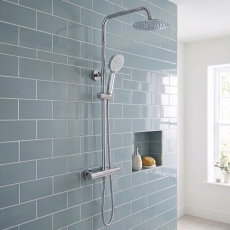 Signature Momentum Thermostatic Bar Mixer Shower with Shower Kit and Fixed Head - Chrome
