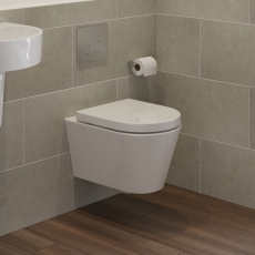 Signature Nazca Swirlux Rimless Wall Hung Toilet (inc Soft Close Seat)
