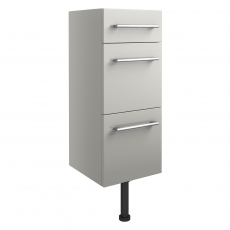 Signature Oslo Floor Standing 3-Drawer Storage Unit 300mm Wide - Light Grey Gloss