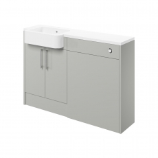 Signature Oslo LH Combination Unit with Basin 1242mm Wide - Light Grey Gloss