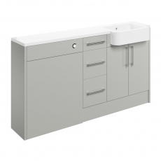 Signature Oslo RH 3-Drawer Combination Unit with Basin 1542mm Wide - Light Grey Gloss