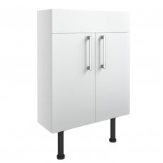 Signature Oslo Floor Standing 2-Door Slim Vanity Unit 600mm Wide - White Gloss