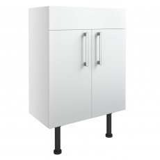 Signature Oslo Floor Standing 2-Door Vanity Unit 600mm Wide - White Gloss