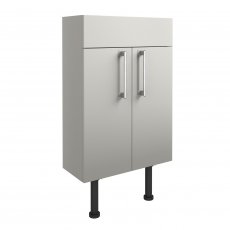Signature Oslo Floor Standing 2-Door Slim Vanity Unit 500mm Wide - Light Grey Gloss