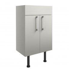 Signature Oslo Floor Standing 2-Door Vanity Unit 500mm Wide - Light Grey Gloss