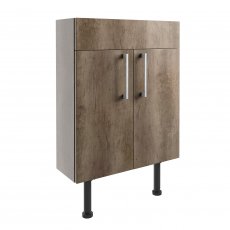 Signature Oslo Floor Standing 2-Door Slim Vanity Unit 600mm Wide - Nebraska Oak