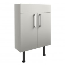 Signature Oslo Floor Standing 2-Door Slim Vanity Unit 600mm Wide - Light Grey Gloss