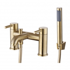 Signature Sail Bath Shower Mixer Tap with Shower Kit and Bracket - Brushed Brass