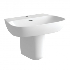 Signature Poseidon Basin and Semi Pedestal 600mm Wide - 1 Tap Hole
