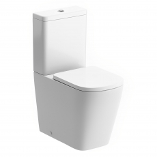 Signature Poseidon Rimless Back to Wall Close Coupled Toilet with Push Button Cistern - Soft Close Seat