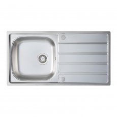 Signature Prima 1.0 Bowl Kitchen Sink with Waste Kit 965mm L x 500mm W - Stainless Steel